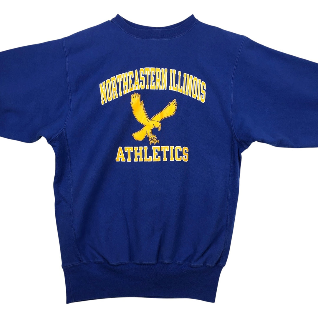 90'S Champion Reverse Weave Embroidered Tag College Sweatshirt Trainer Made in USA Men's XXL Vintage cotton blue type Vintage Second Hand
