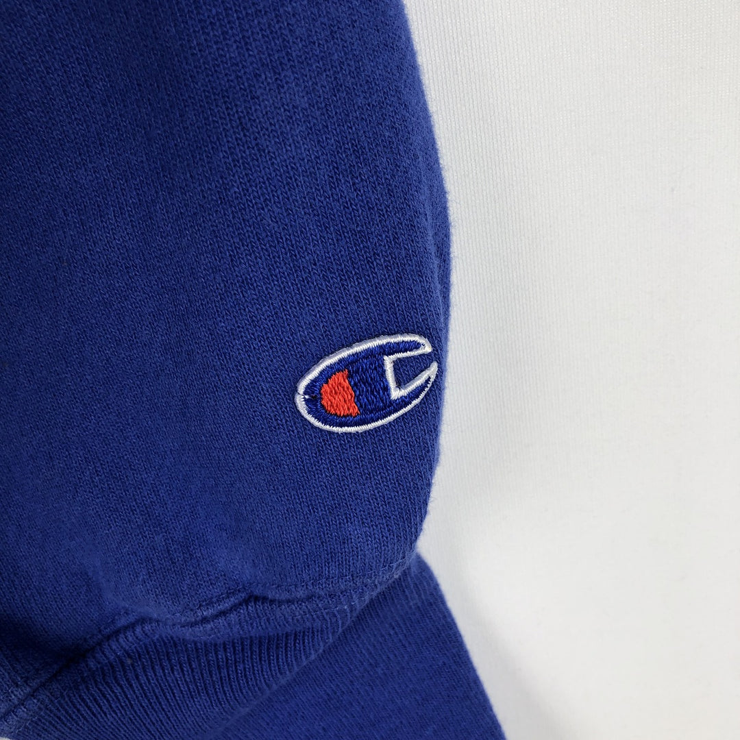 90'S Champion Reverse Weave Embroidered Tag College Sweatshirt Trainer Made in USA Men's XXL Vintage cotton blue type Vintage Second Hand