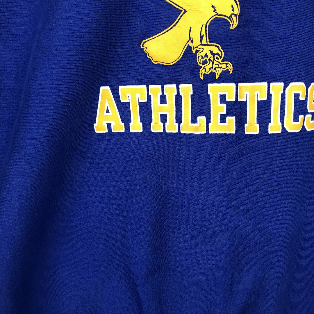 90'S Champion Reverse Weave Embroidered Tag College Sweatshirt Trainer Made in USA Men's XXL Vintage cotton blue type Vintage Second Hand