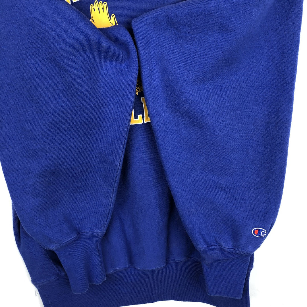 90'S Champion Reverse Weave Embroidered Tag College Sweatshirt Trainer Made in USA Men's XXL Vintage cotton blue type Vintage Second Hand