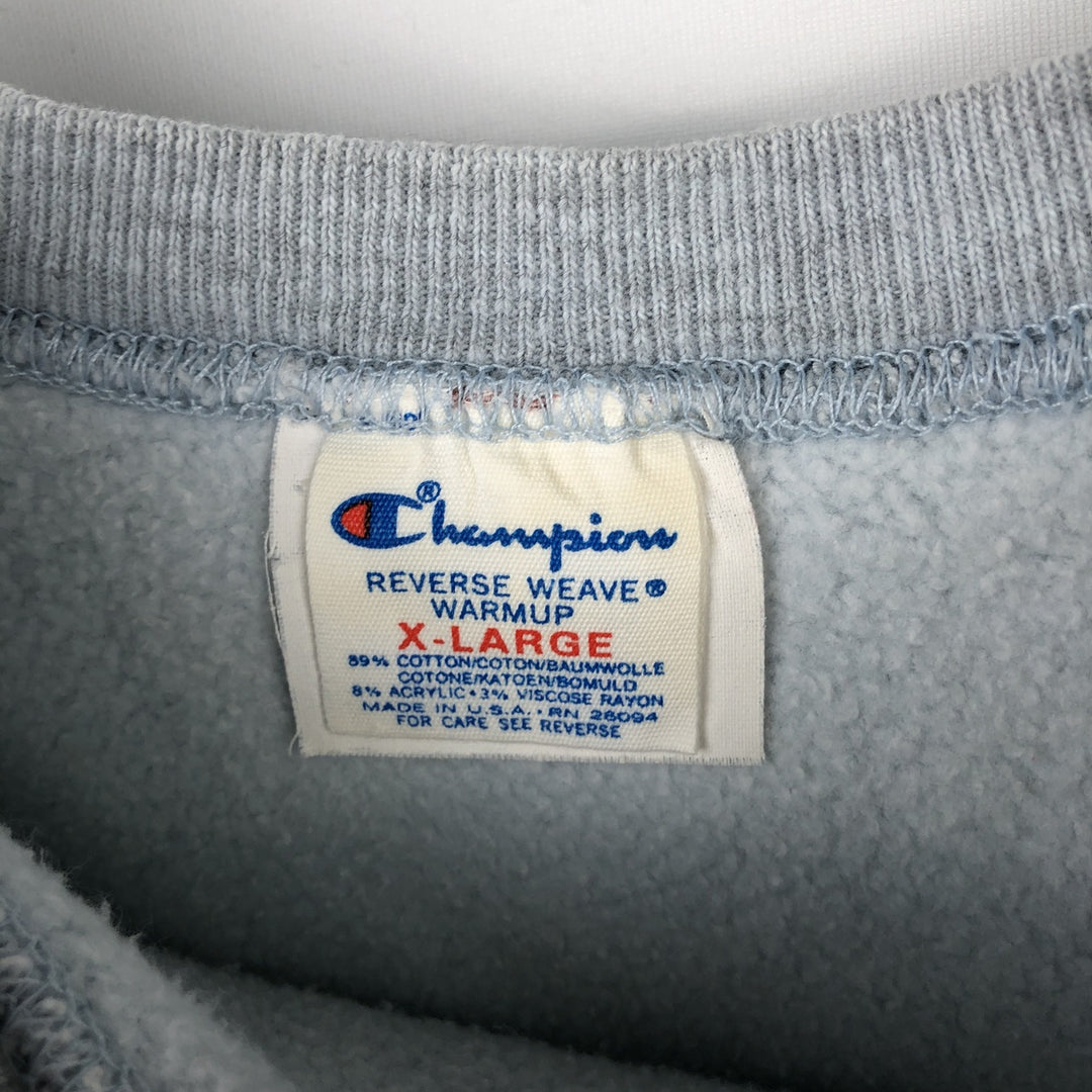 80'S Champion Reverse Weave Tricot Tag College Sweatshirt, Made in USA, Men's XL, Vintage cotton gray type Vintage Second Hand