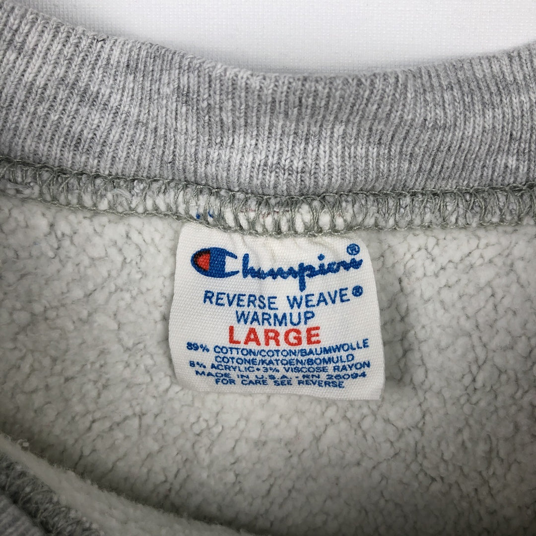 80'S Champion Reverse Weave Printed Sweatshirt, Made in USA, Men's Size L (Equivalent), Vintage cotton gray type Vintage Second Hand