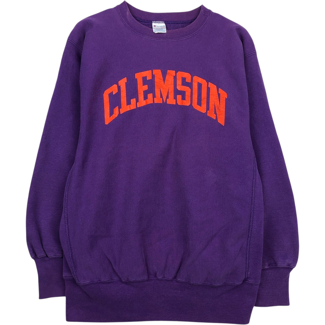 90'S Champion Reverse Weave Embroidered Tag College Sweatshirt Trainer Made in USA Men's XL Vintage cotton purple type Vintage Second Hand
