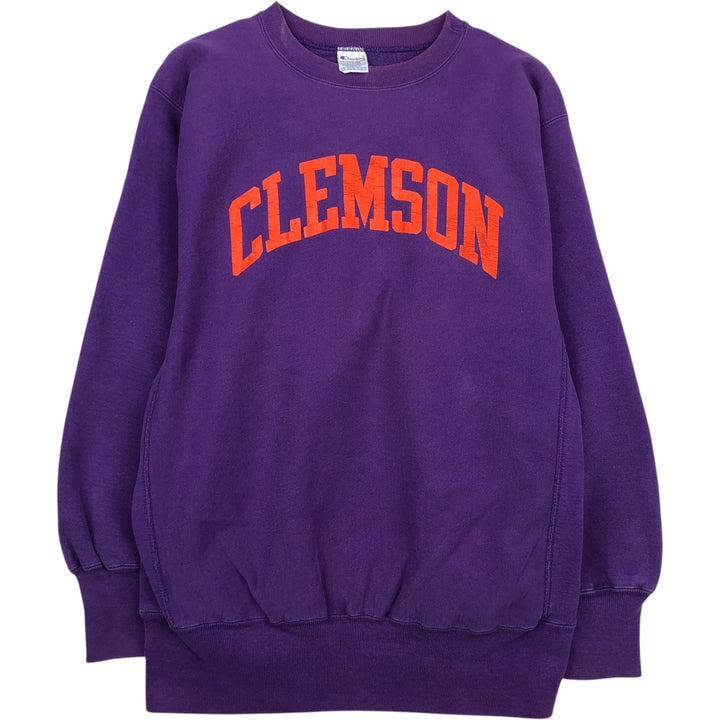 90'S Champion Reverse Weave Embroidered Tag College Sweatshirt Trainer Made in USA Men's XL Vintage cotton purple type Vintage Second Hand