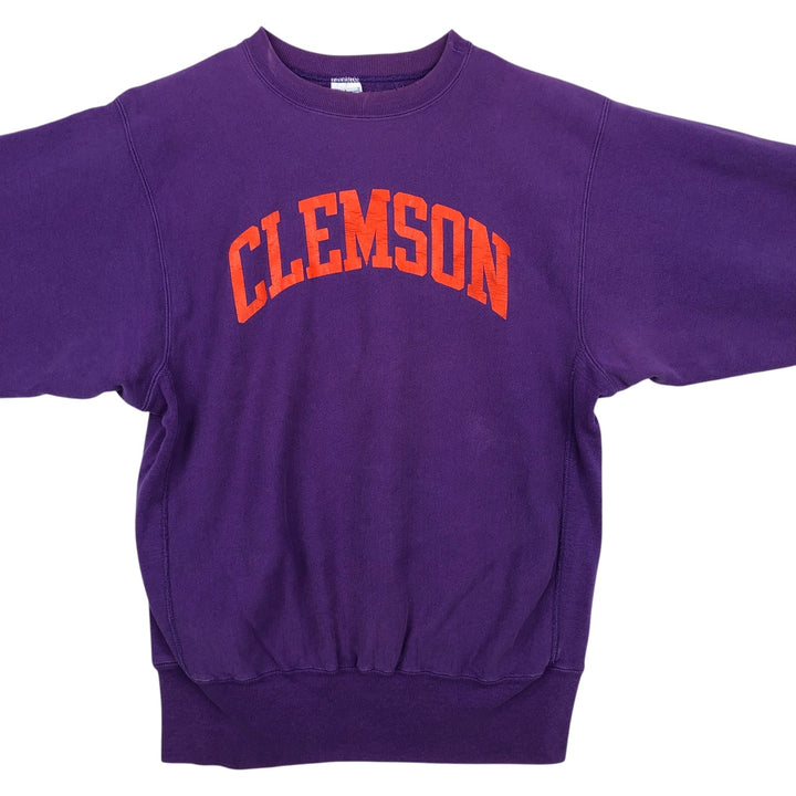 90'S Champion Reverse Weave Embroidered Tag College Sweatshirt Trainer Made in USA Men's XL Vintage cotton purple type Vintage Second Hand