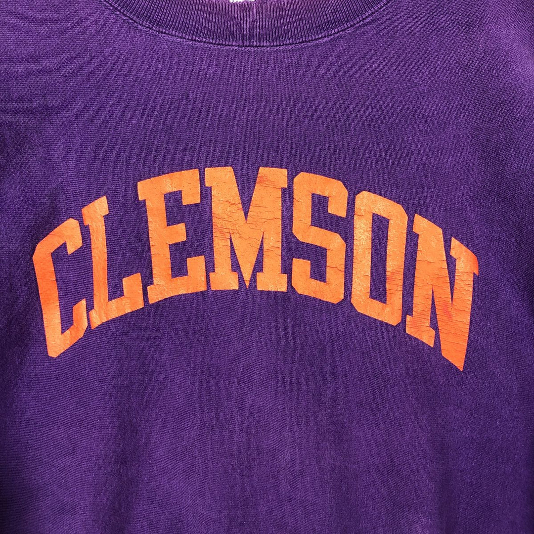 90'S Champion Reverse Weave Embroidered Tag College Sweatshirt Trainer Made in USA Men's XL Vintage cotton purple type Vintage Second Hand