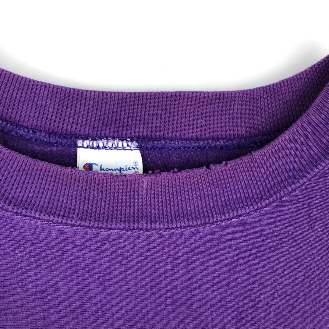 90'S Champion Reverse Weave Embroidered Tag College Sweatshirt Trainer Made in USA Men's XL Vintage cotton purple type Vintage Second Hand