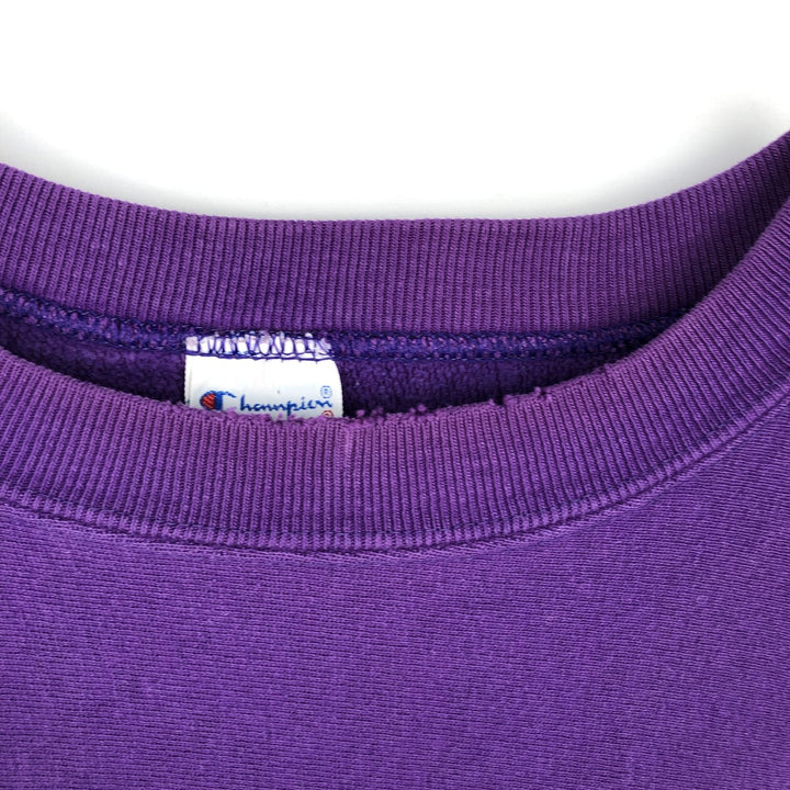 90'S Champion Reverse Weave Embroidered Tag College Sweatshirt Trainer Made in USA Men's XL Vintage cotton purple type Vintage Second Hand