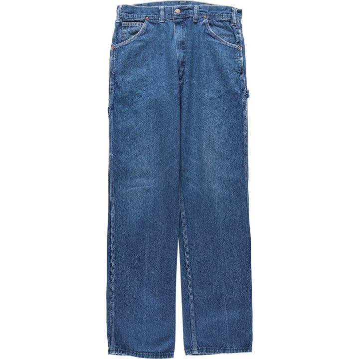 80s-90'S Key denim painter pants, men's size W33 equivalent, vintage. unclear blue type Vintage Second Hand