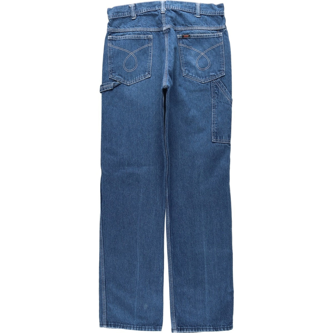 80s-90'S Key denim painter pants, men's size W33 equivalent, vintage. unclear blue type Vintage Second Hand