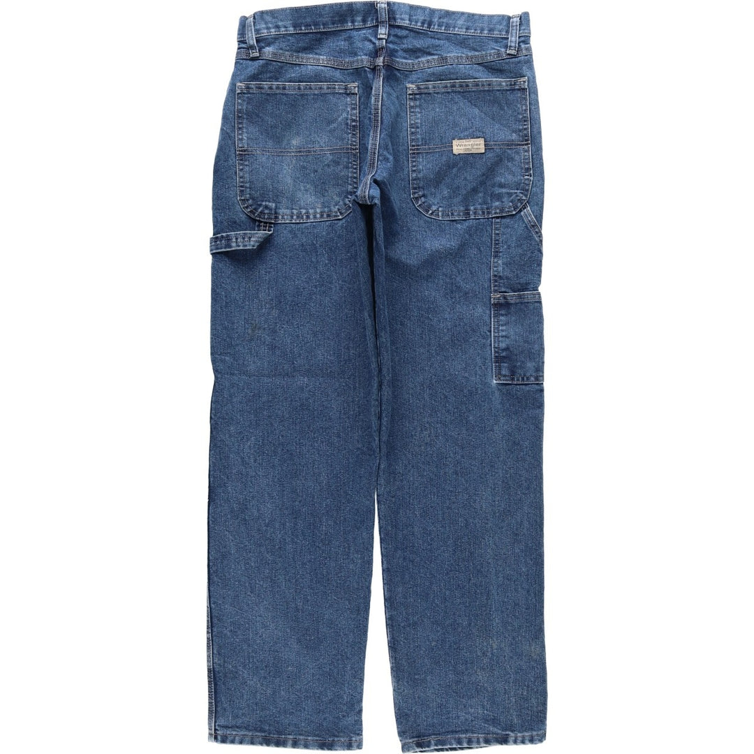 00'S Wrangler CARPENTER denim painter pants for men, equivalent to W33 cotton blue type Vintage Second Hand