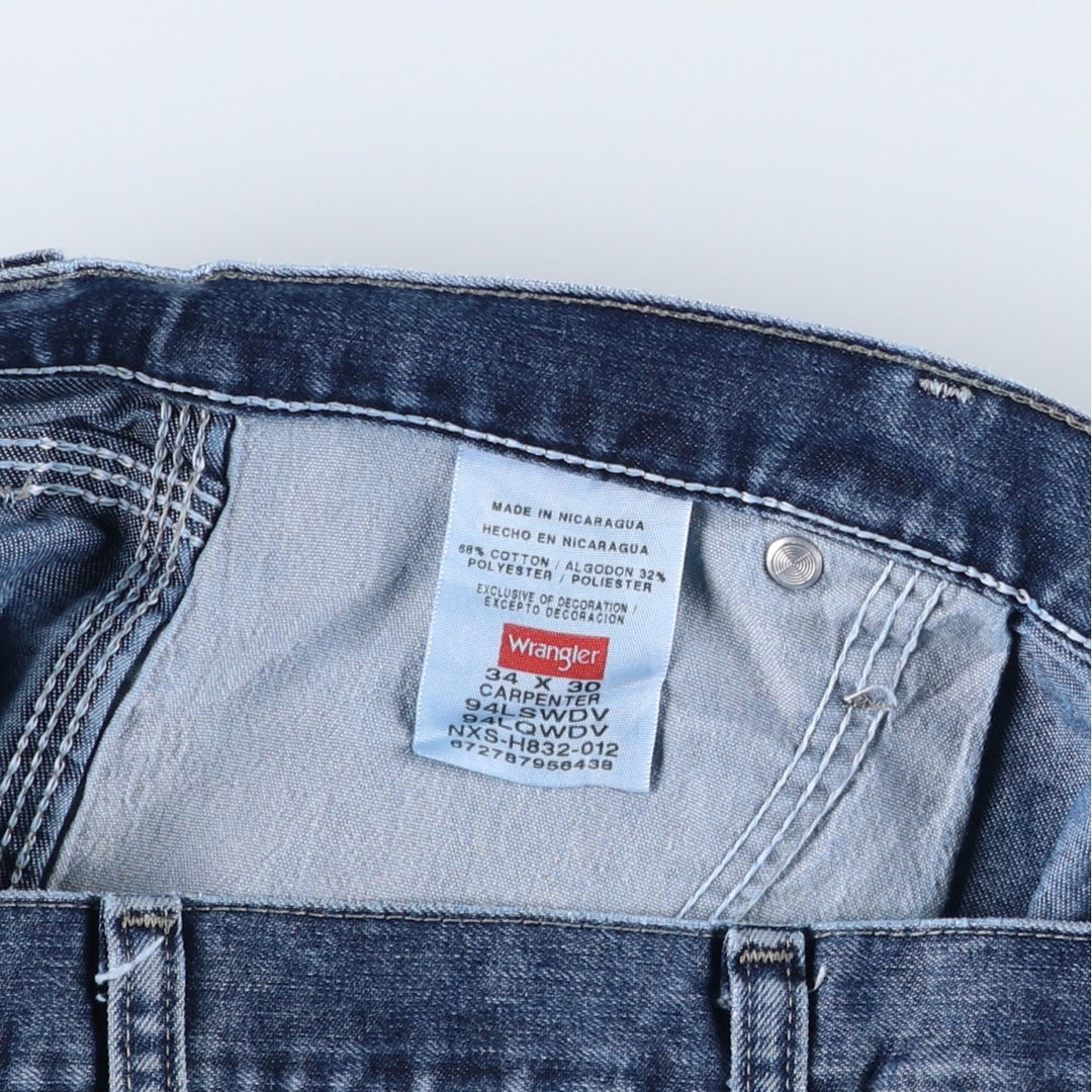 00'S Wrangler CARPENTER denim painter pants for men, W35 equivalent cotton blue type Vintage Second Hand