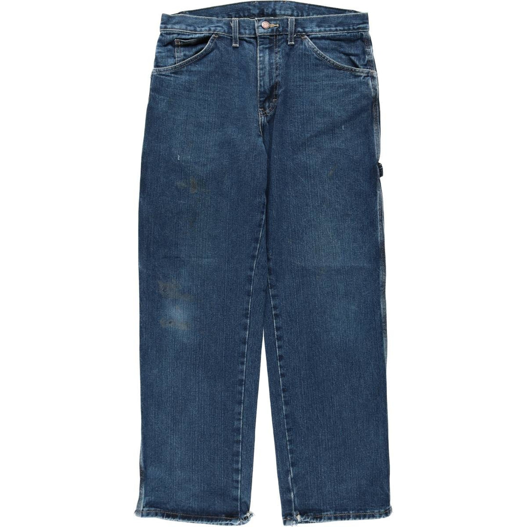 Dickies denim painter pants for men, equivalent to W33 unclear blue type Vintage Second Hand