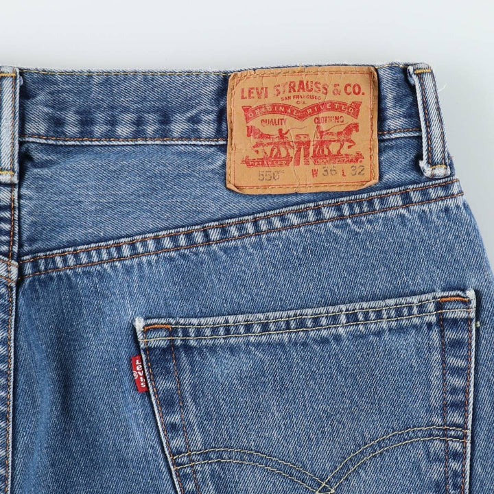 Levi's 550 tapered denim pants for men, size w36 cotton blue type Vintage Second Hand