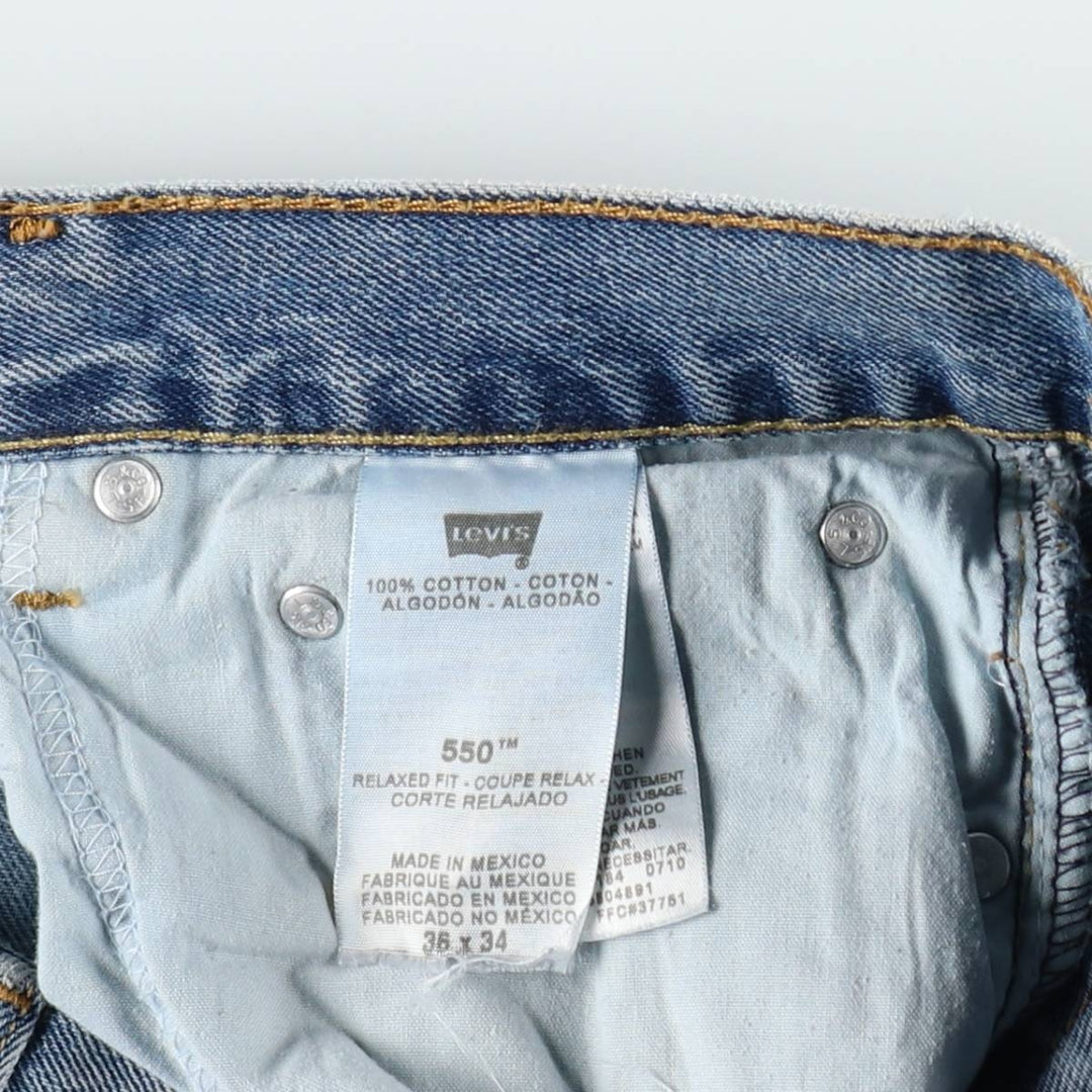 Levi's 550 Relaxed Fit Tapered Denim Pants for Men, W36 cotton blue type Vintage Second Hand