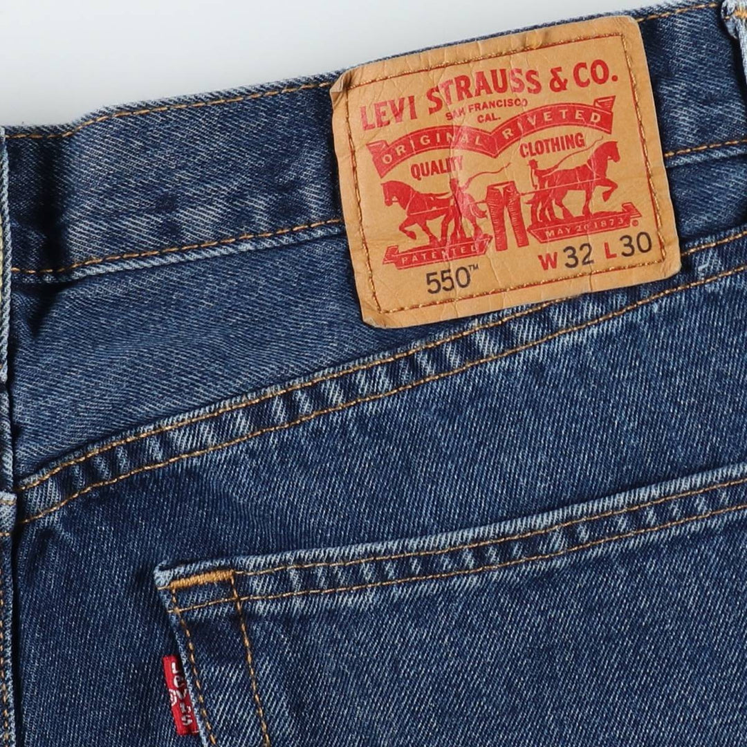 Levi's 550 tapered denim pants for men, equivalent to w32 cotton blue type Vintage Second Hand