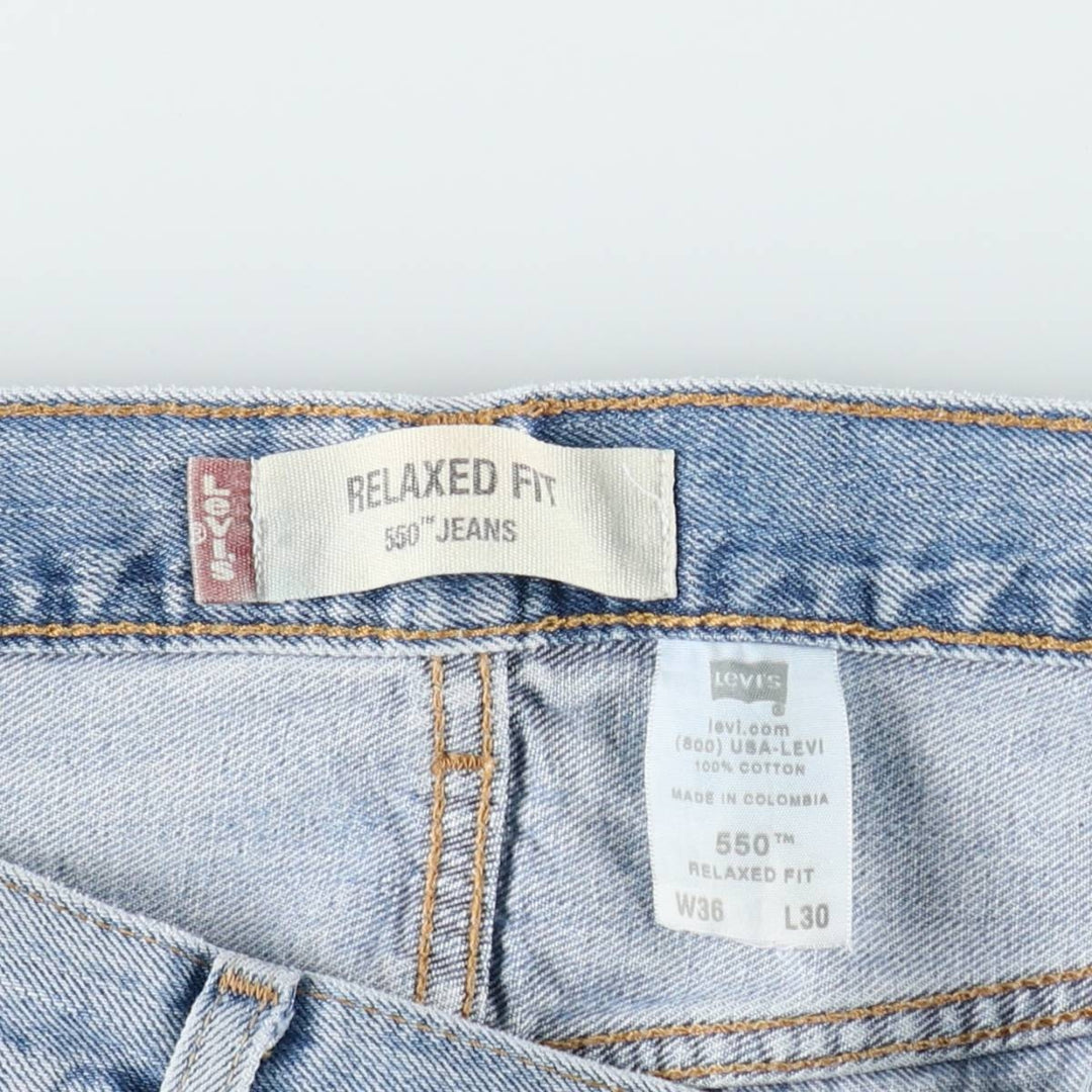 00'S Levi's 550 Relaxed Fit Tapered Denim Pants for Men, W35 cotton blue type Vintage Second Hand
