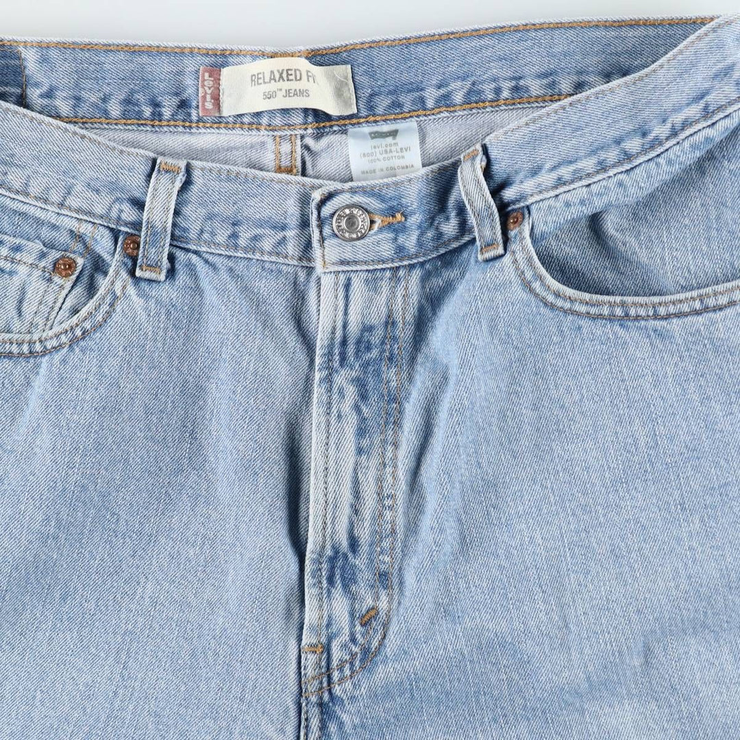 00'S Levi's 550 Relaxed Fit Tapered Denim Pants for Men, W35 cotton blue type Vintage Second Hand