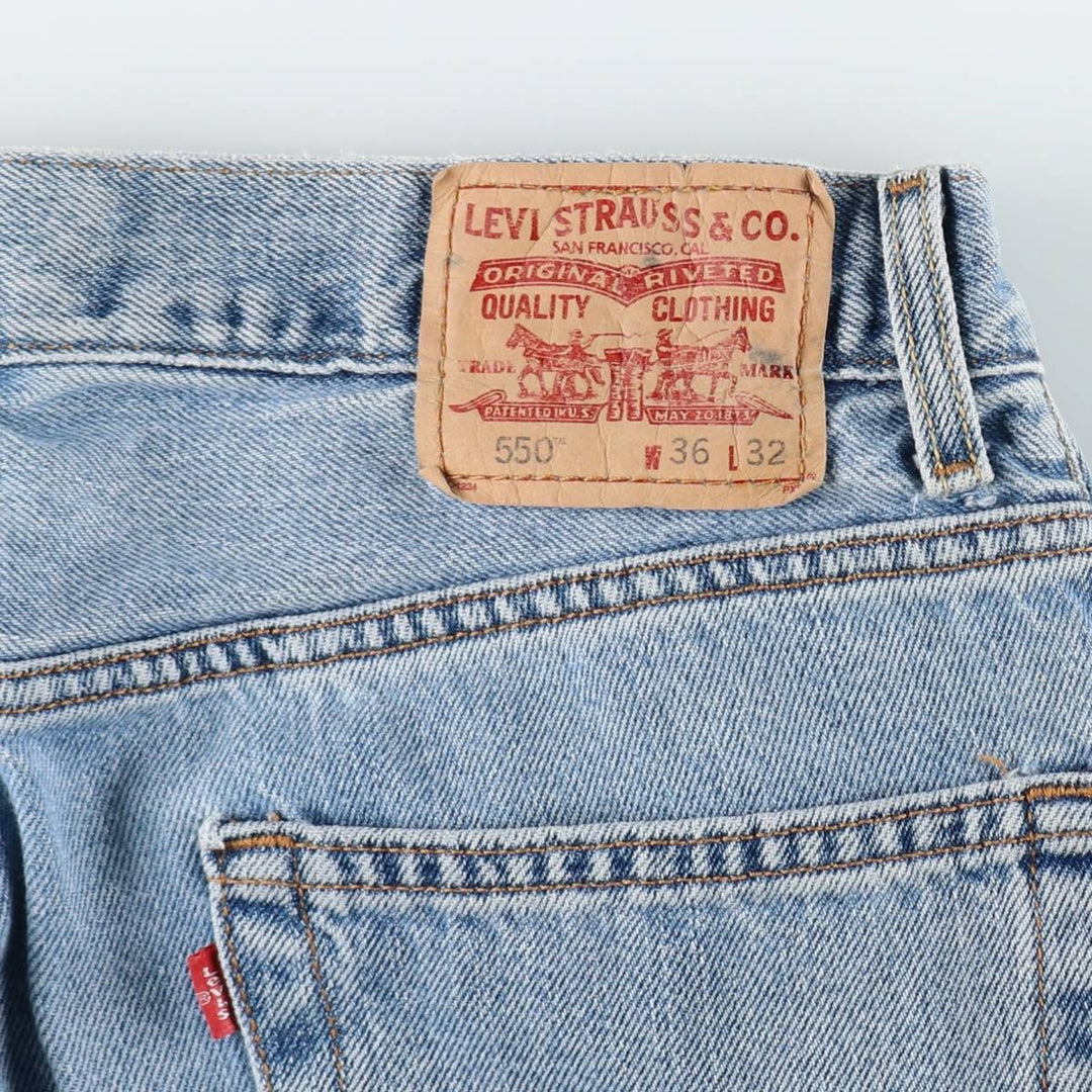 00'S Levi's 550 Relaxed Fit Tapered Denim Pants for Men, W35 cotton blue type Vintage Second Hand