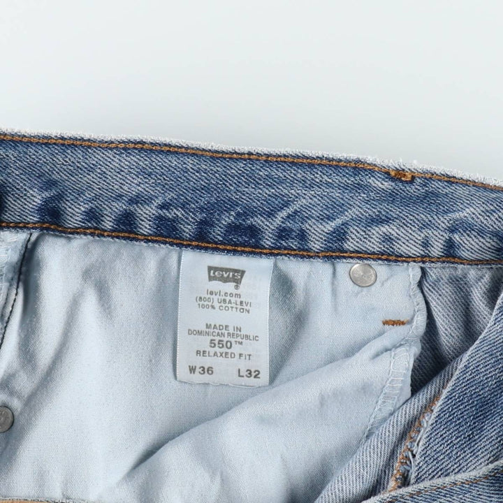 00'S Levi's 550 Relaxed Fit Tapered Denim Pants for Men, W35 cotton blue type Vintage Second Hand