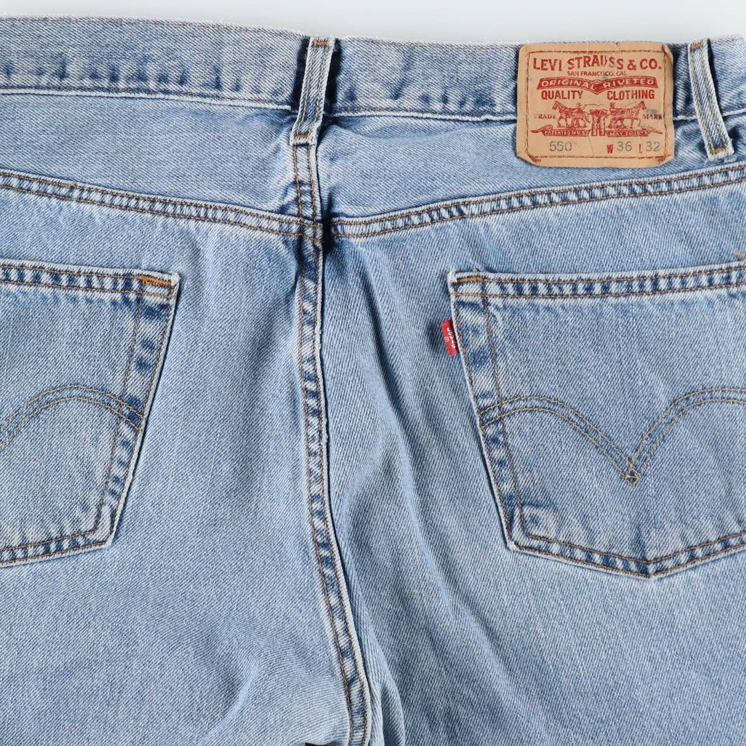 00'S Levi's 550 Relaxed Fit Tapered Denim Pants for Men, W35 cotton blue type Vintage Second Hand