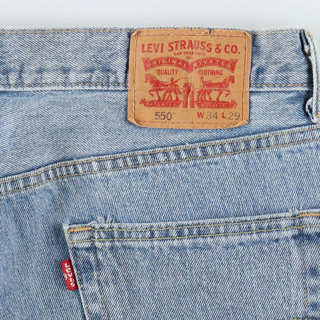 Levi's 550 tapered denim pants for men, size w36 cotton blue type Vintage Second Hand