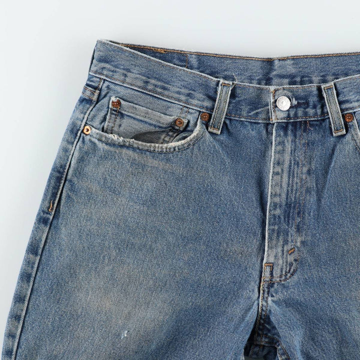 Levi's 550 tapered denim pants for men, size W34 cotton blue type Vintage Second Hand