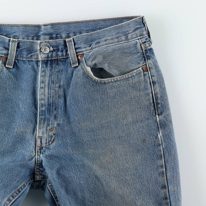 Levi's 550 tapered denim pants for men, size W34 cotton blue type Vintage Second Hand