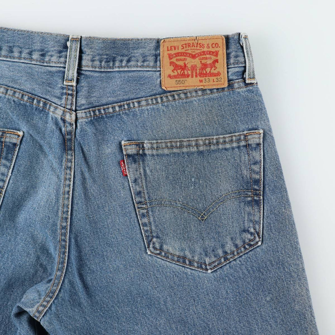 Levi's 550 tapered denim pants for men, size W34 cotton blue type Vintage Second Hand