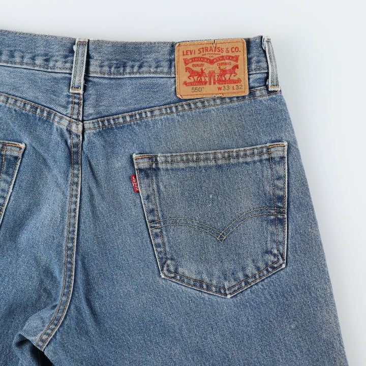 Levi's 550 tapered denim pants for men, size W34 cotton blue type Vintage Second Hand