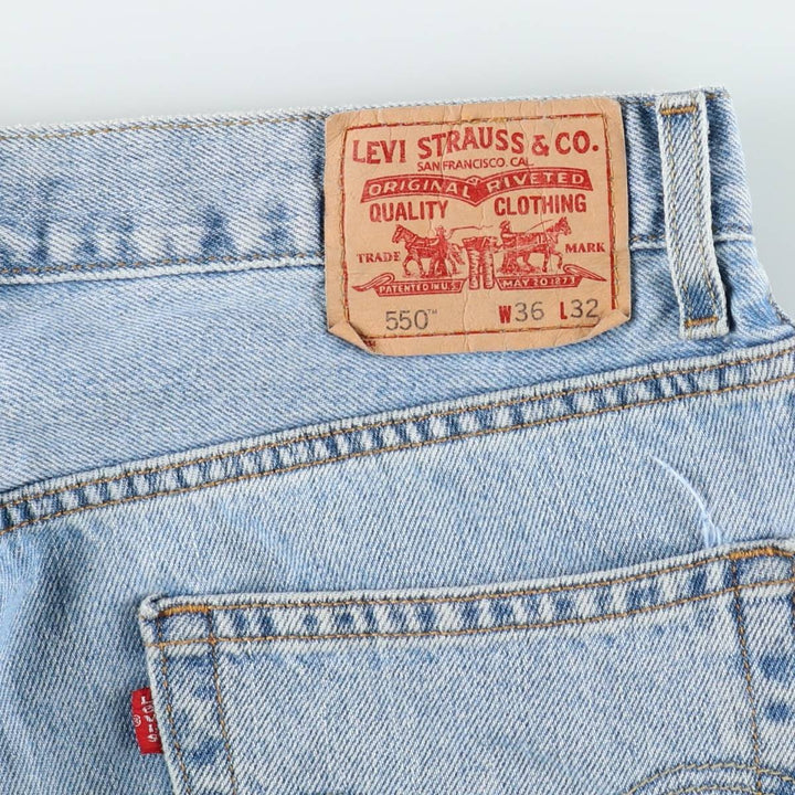 2000'S Levi's 550 Relaxed Fit Tapered Denim Pants, Men's Size 36 cotton Blue type light blue Vintage Second Hand