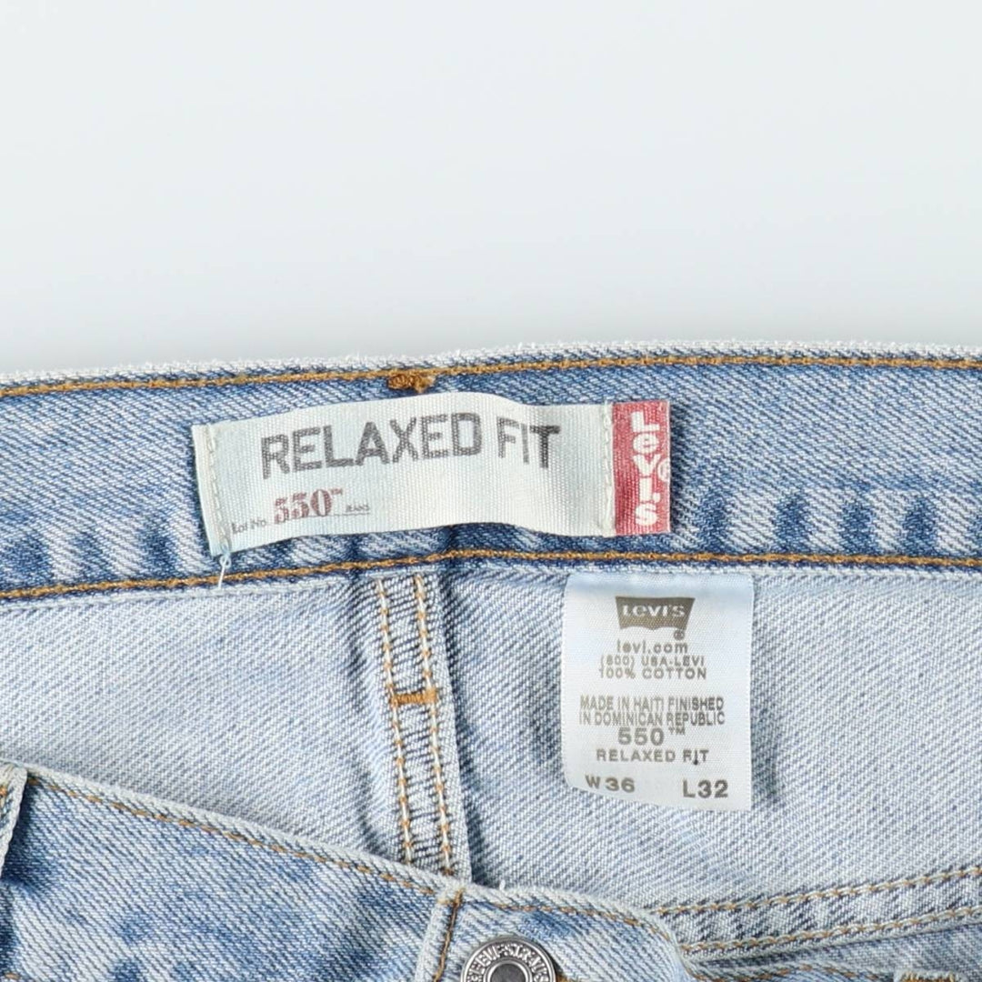2000'S Levi's 550 Relaxed Fit Tapered Denim Pants, Men's Size 36 cotton Blue type light blue Vintage Second Hand
