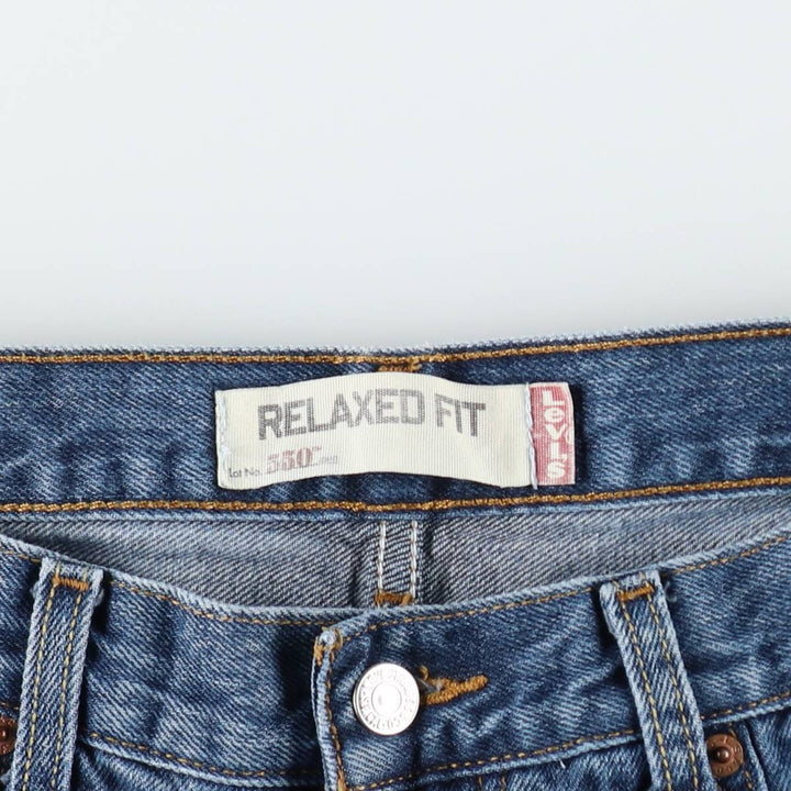 Levi's 550 Relaxed Fit Tapered Denim Pants for Men, W34 equivalent cotton blue type Vintage Second Hand