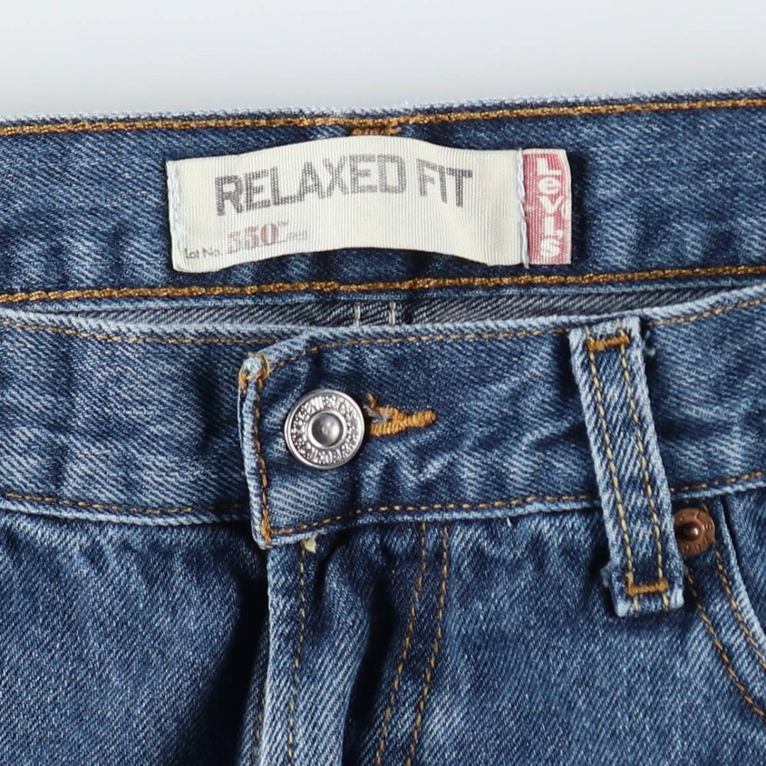 Levi's 550 Relaxed Fit Tapered Denim Pants for Men, W34 equivalent cotton blue type Vintage Second Hand
