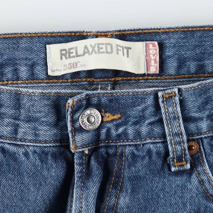 Levi's 550 Relaxed Fit Tapered Denim Pants for Men, W34 equivalent cotton blue type Vintage Second Hand