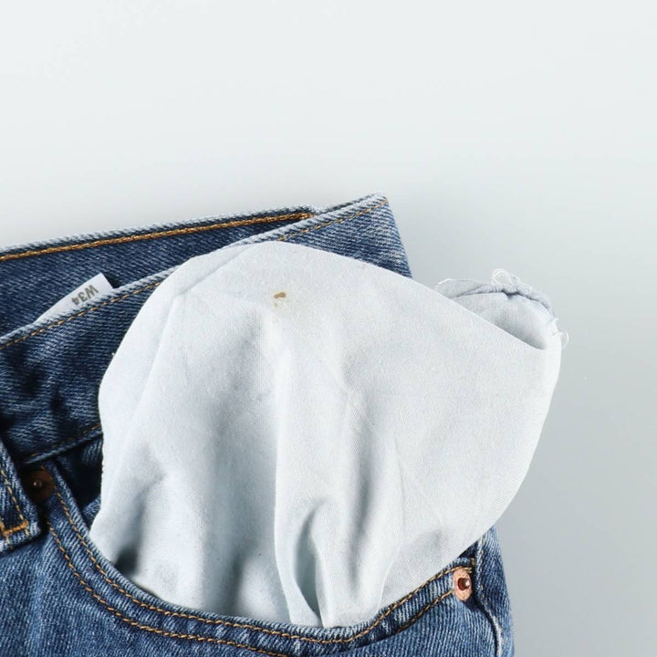 Levi's 550 Relaxed Fit Tapered Denim Pants for Men, W34 equivalent cotton blue type Vintage Second Hand