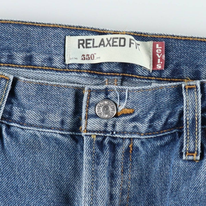 Levi's 550 Relaxed Fit Tapered Denim Pants for Men, W34 equivalent cotton blue type Vintage Second Hand