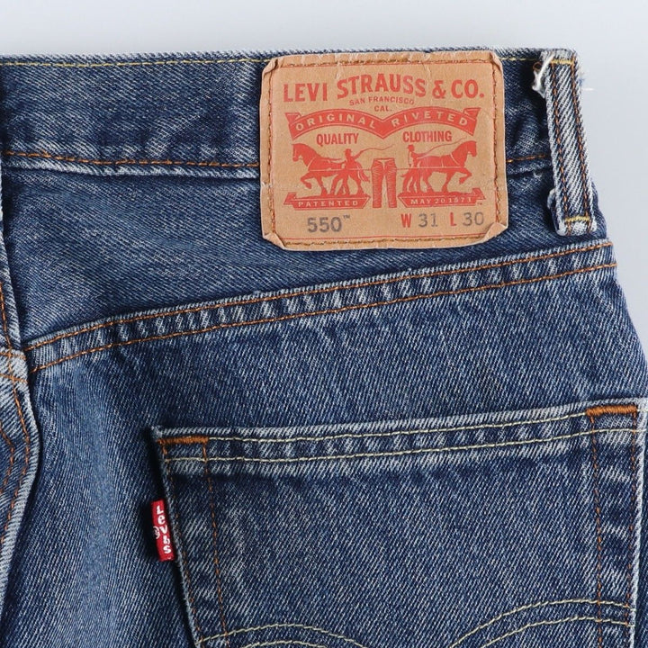Levi's 550 tapered denim pants for men, equivalent to w31 cotton blue type Vintage Second Hand