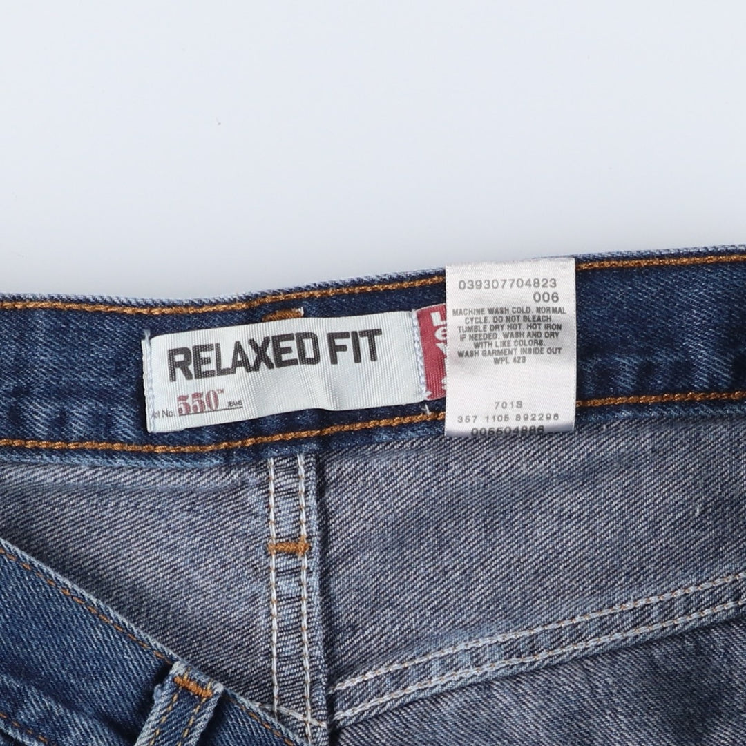Levi's 550 Relaxed Fit Tapered Denim Pants for Men, W31 equivalent cotton blue type Vintage Second Hand