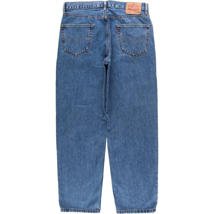 Levi's 550 tapered denim pants for men, size W34 cotton blue type Vintage Second Hand