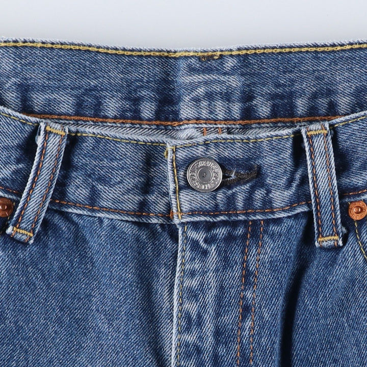 Levi's 550 tapered denim pants for men, size W34 cotton blue type Vintage Second Hand
