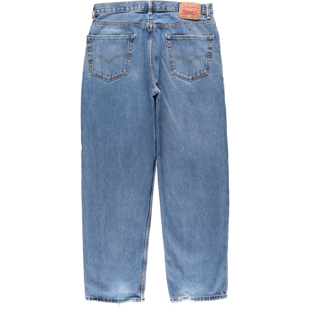 Levi's 550 tapered denim pants for men, size W34 cotton blue type Vintage Second Hand