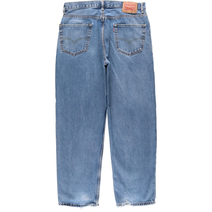 Levi's 550 tapered denim pants for men, size W34 cotton blue type Vintage Second Hand