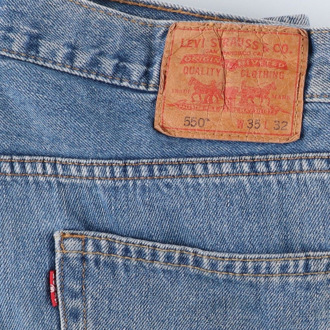 Levi's 550 tapered denim pants for men, size w36 cotton blue type Vintage Second Hand