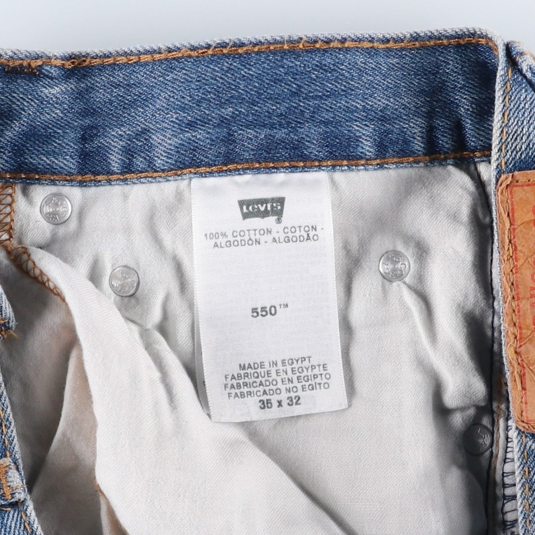 Levi's 550 tapered denim pants for men, size w36 cotton blue type Vintage Second Hand
