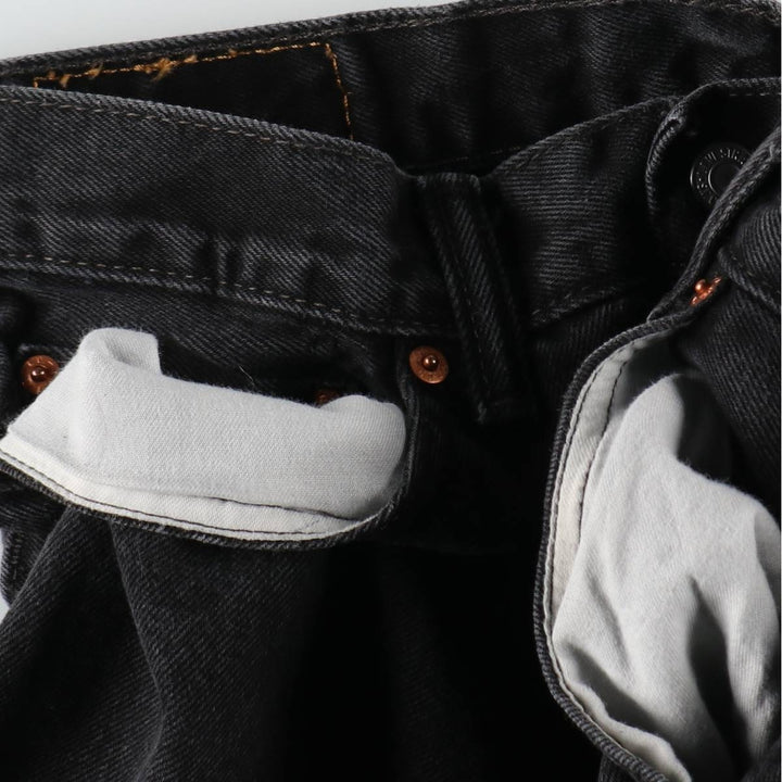 Levi's 550 Black Denim Tapered Jeans, Men's Size W33 (approx.), Vintage cotton black type Vintage Second Hand