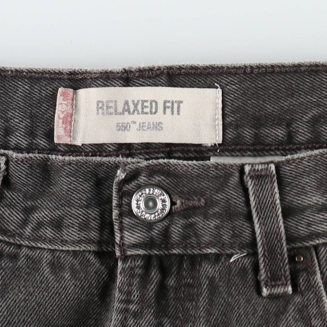 00'S Levi's 550 Relaxed Fit Black Denim Tapered Denim Pants Men's W32 cotton black type Vintage Second Hand