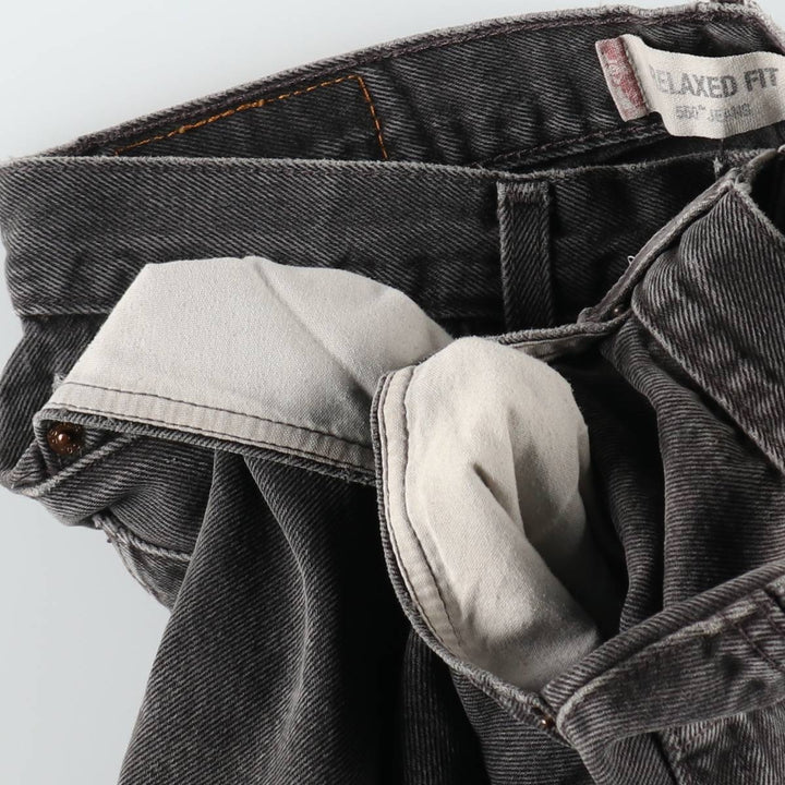 00'S Levi's 550 Relaxed Fit Black Denim Tapered Denim Pants Men's W32 cotton black type Vintage Second Hand