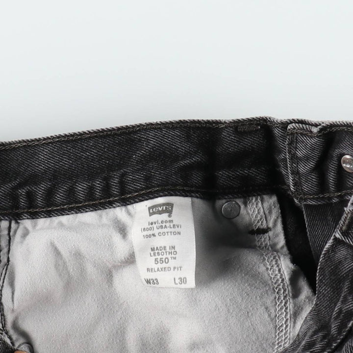00'S Levi's 550 Relaxed Fit Black Denim Tapered Denim Pants Men's W31 cotton black type Vintage Second Hand