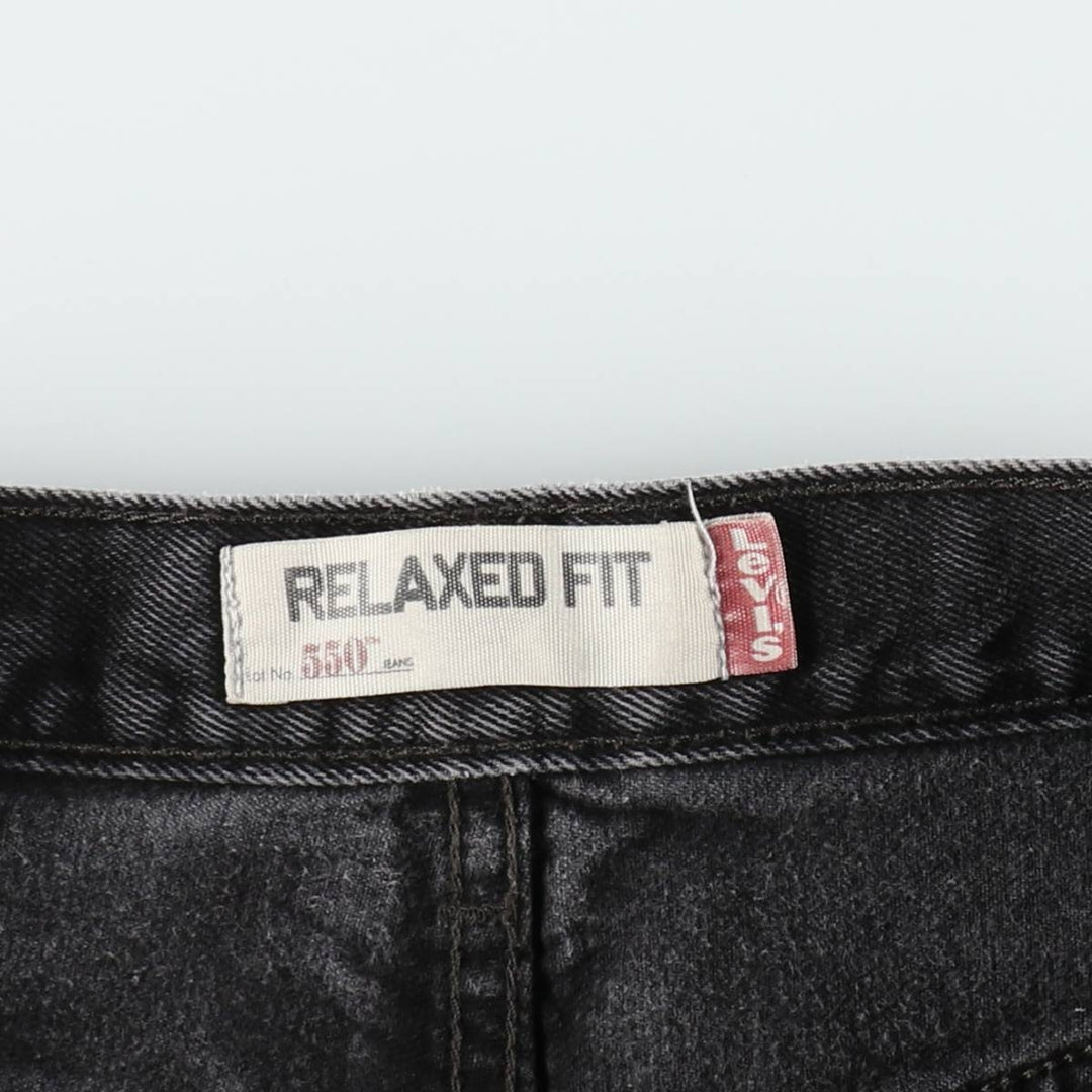 00'S Levi's 550 Relaxed Fit Black Denim Tapered Denim Pants Men's W31 cotton black type Vintage Second Hand